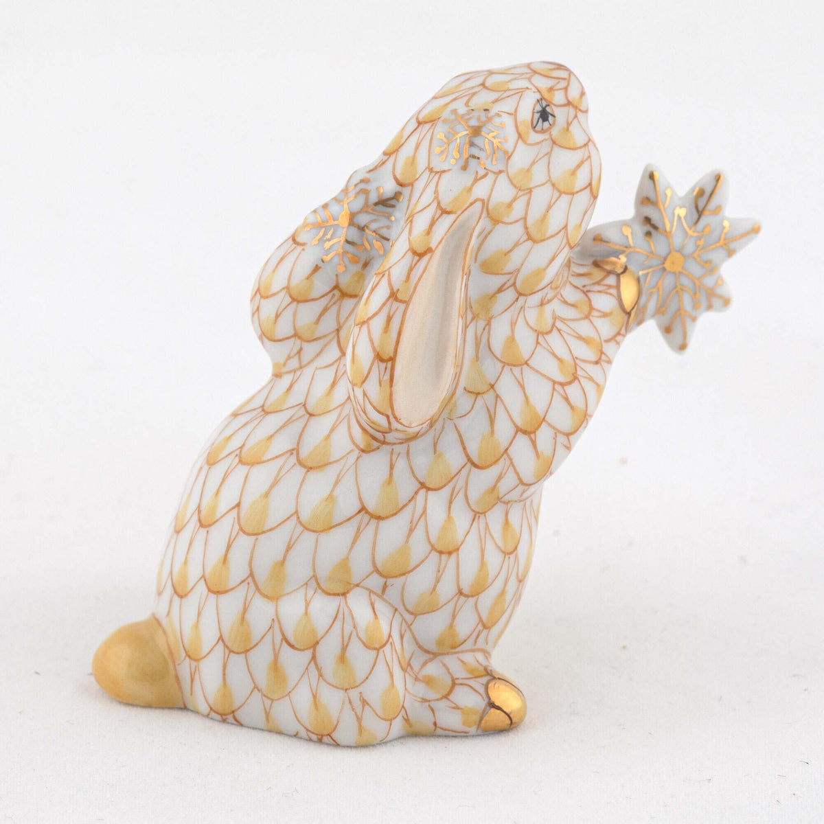 Herend Snowflake Bunny Figurine – Butterscotch, alternate view