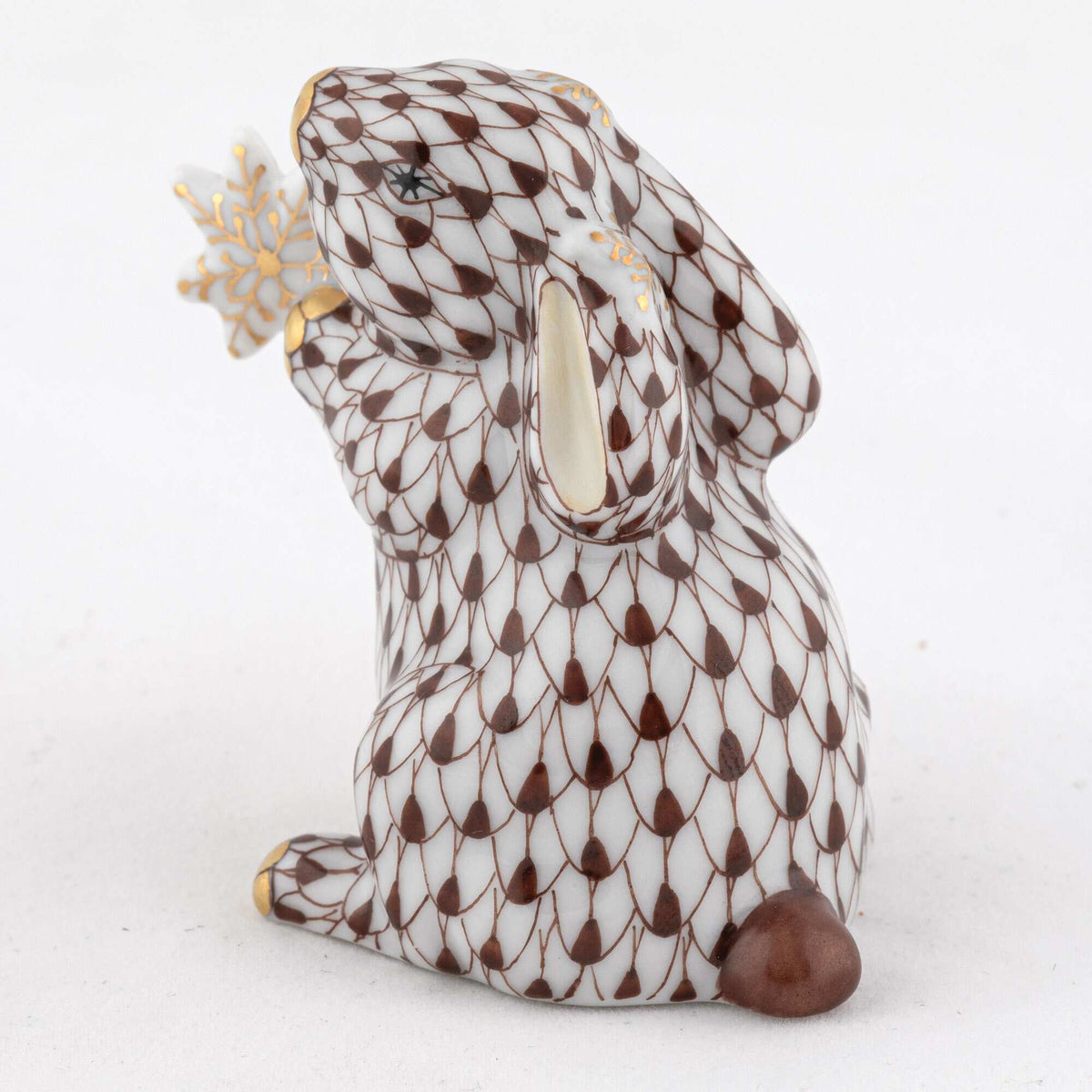 Herend Snowflake Bunny Figurine – Chocolate, alternate view