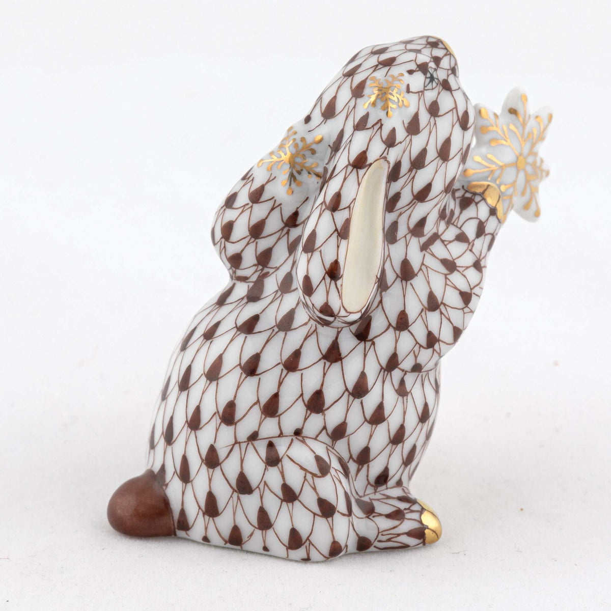 Herend Snowflake Bunny Figurine – Chocolate, alternate view