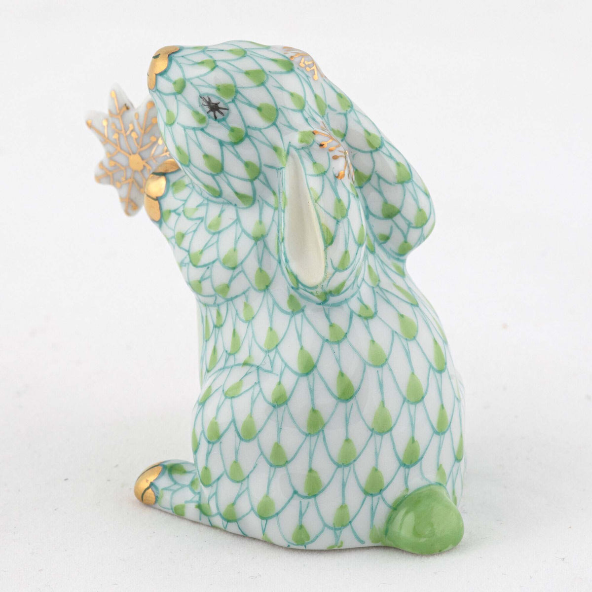 Herend Snowflake Bunny Figurine – Key Lime, alternate view