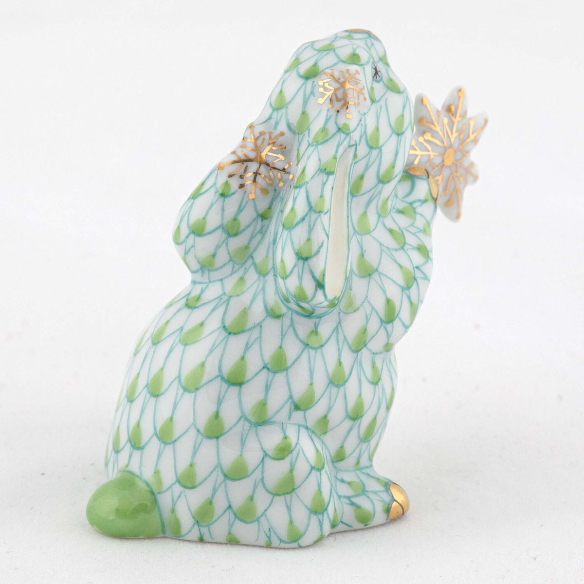 Herend Snowflake Bunny Figurine – Key Lime, alternate view
