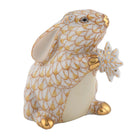 Butterscotch fishnet Snowflake Bunny Figurine figurine, hand-painted Herend porcelain with 24k gold accents