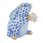 Snowflake Bunny Figurine in hand-painted Sapphire porcelain by Herend of Hungary