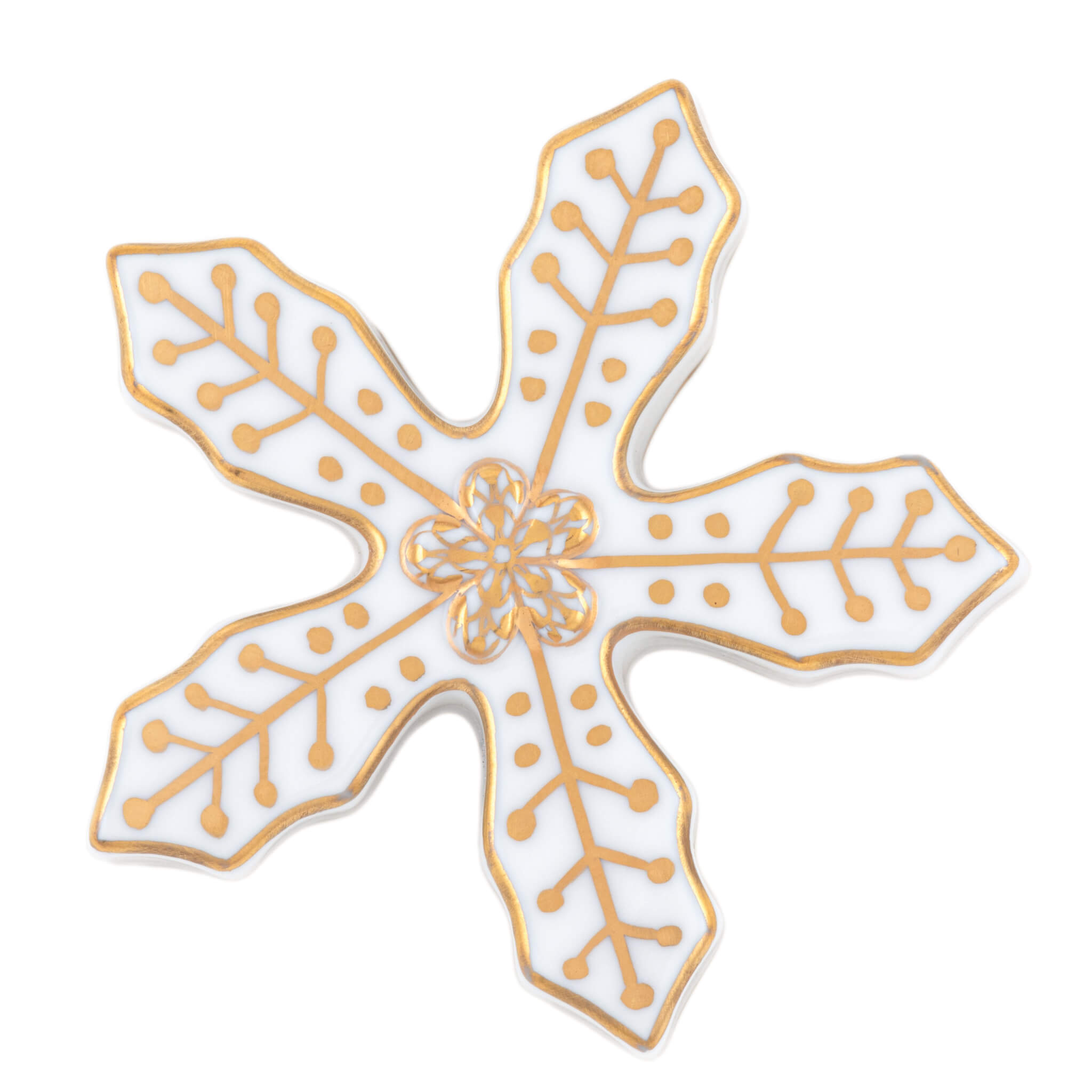 Herend Snowflake in Gold - Hand-painted Hungarian porcelain figurine