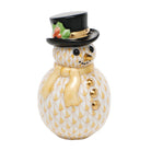 Snowman with Scarf Figurine in hand-painted Butterscotch porcelain by Herend of Hungary