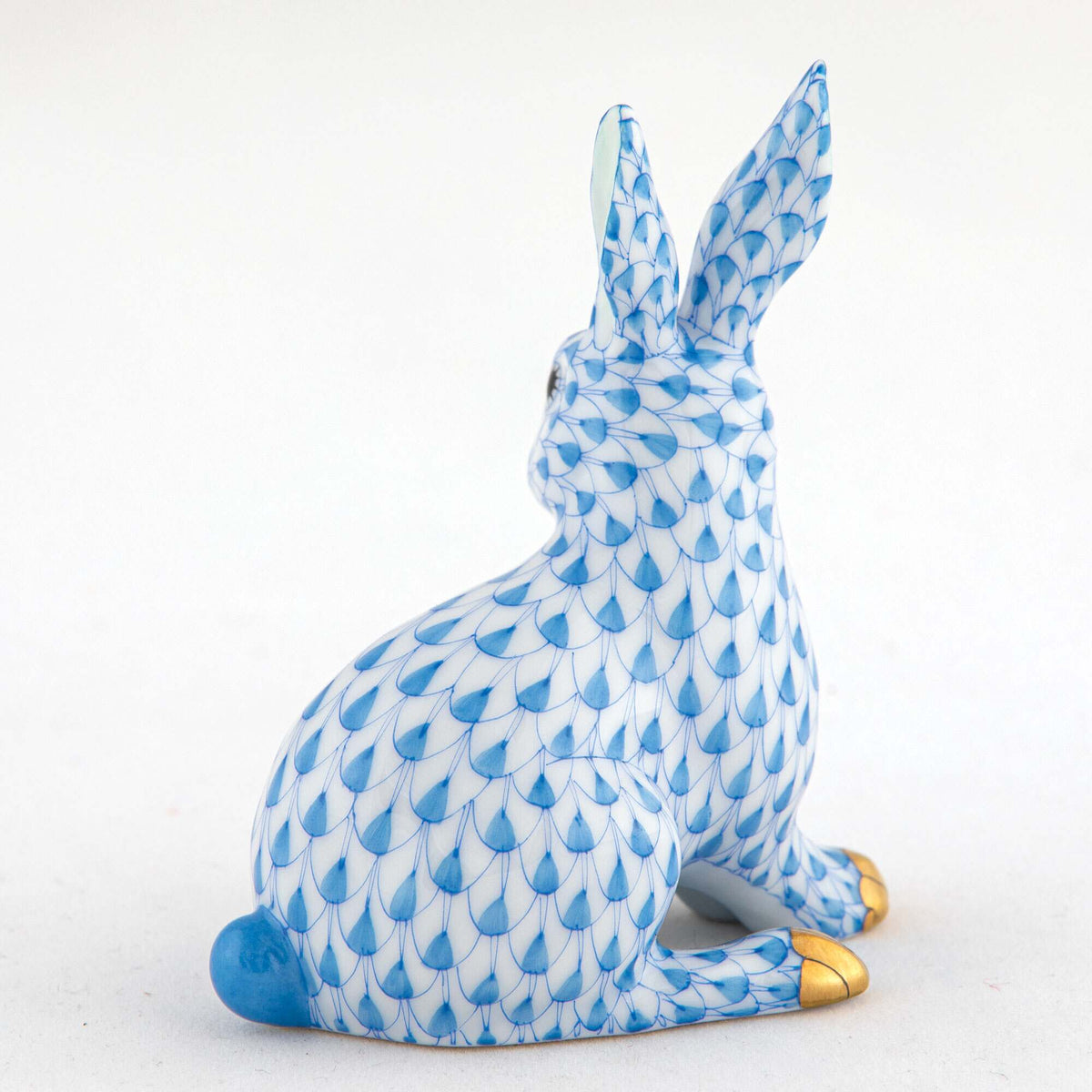 Herend Snowshoe Hare Figurine – Blue, alternate view