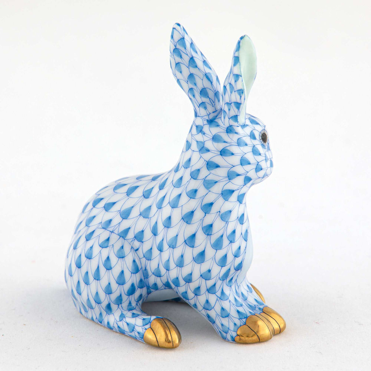 Herend Snowshoe Hare Figurine – Blue, alternate view
