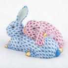 Herend Snuggle Bunnies Figurine – Blue-Raspberry, alternate view
