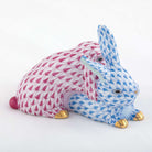 Herend Snuggle Bunnies Figurine – Blue-Raspberry, alternate view