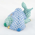 Herend Snuggle Bunnies Figurine – Green-Blue, alternate view