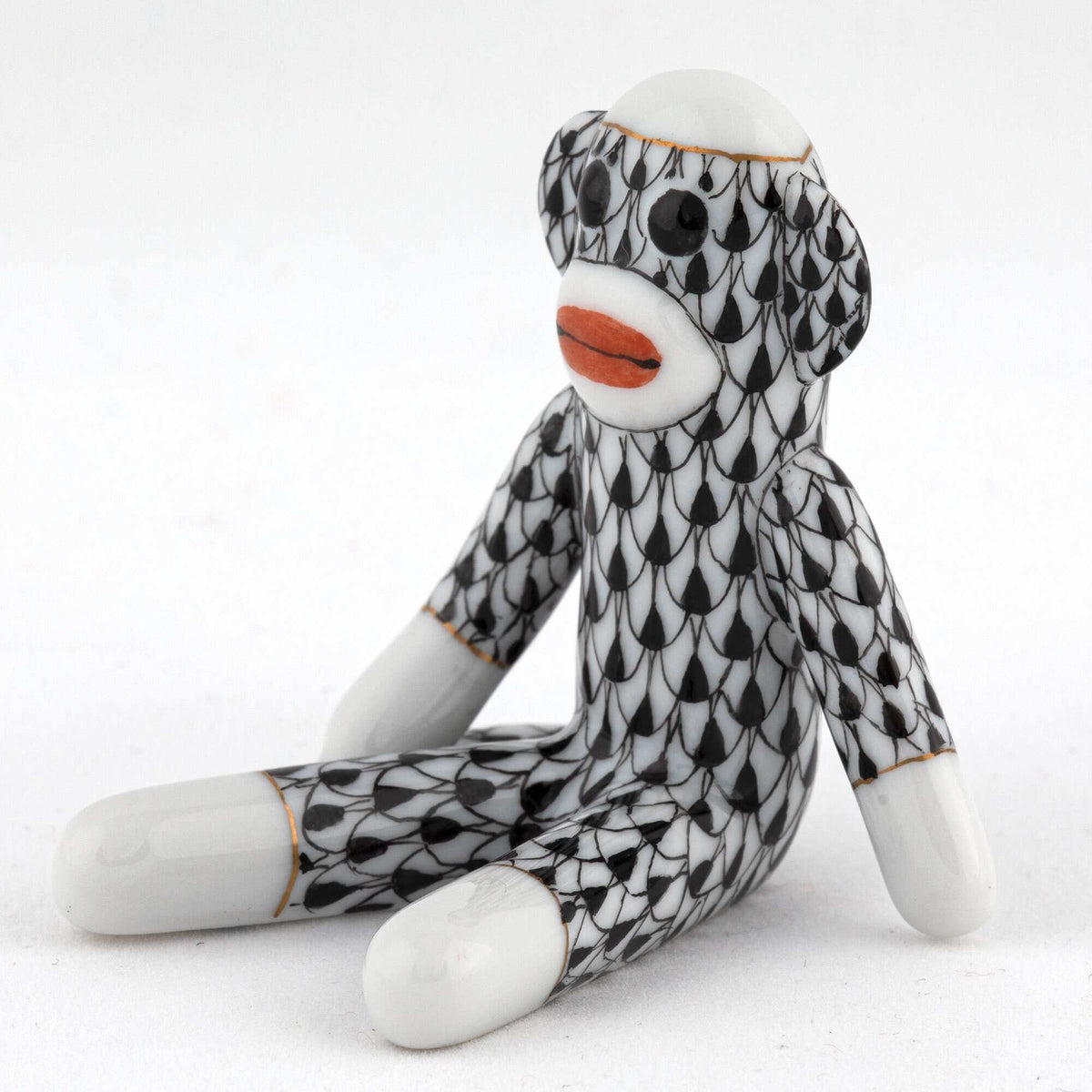 Herend Sock Monkey Figurine – Black, alternate view