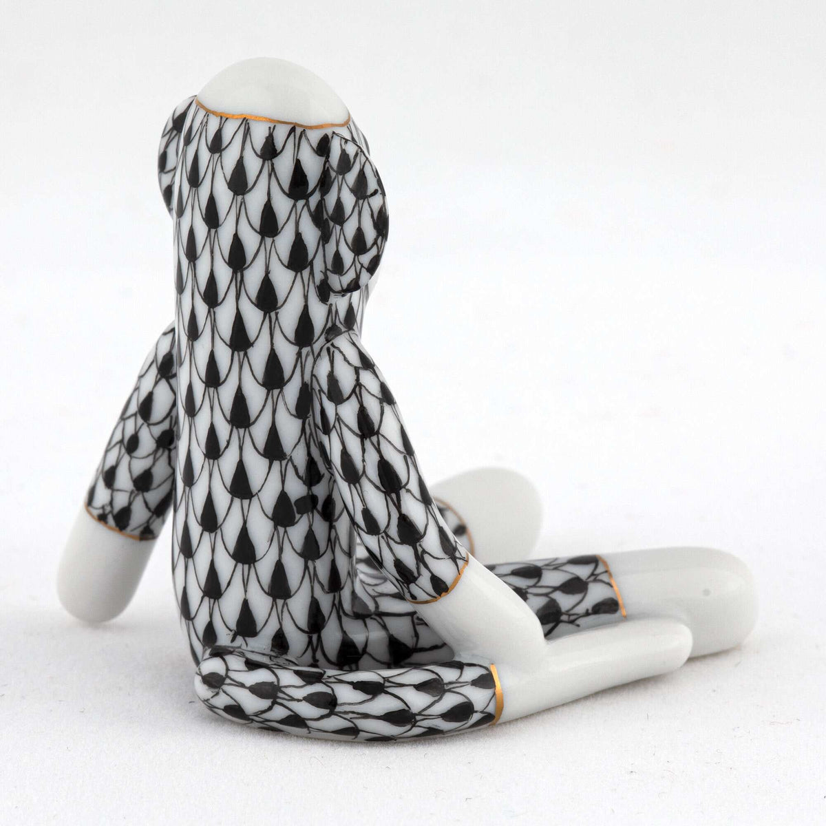 Herend Sock Monkey Figurine – Black, alternate view