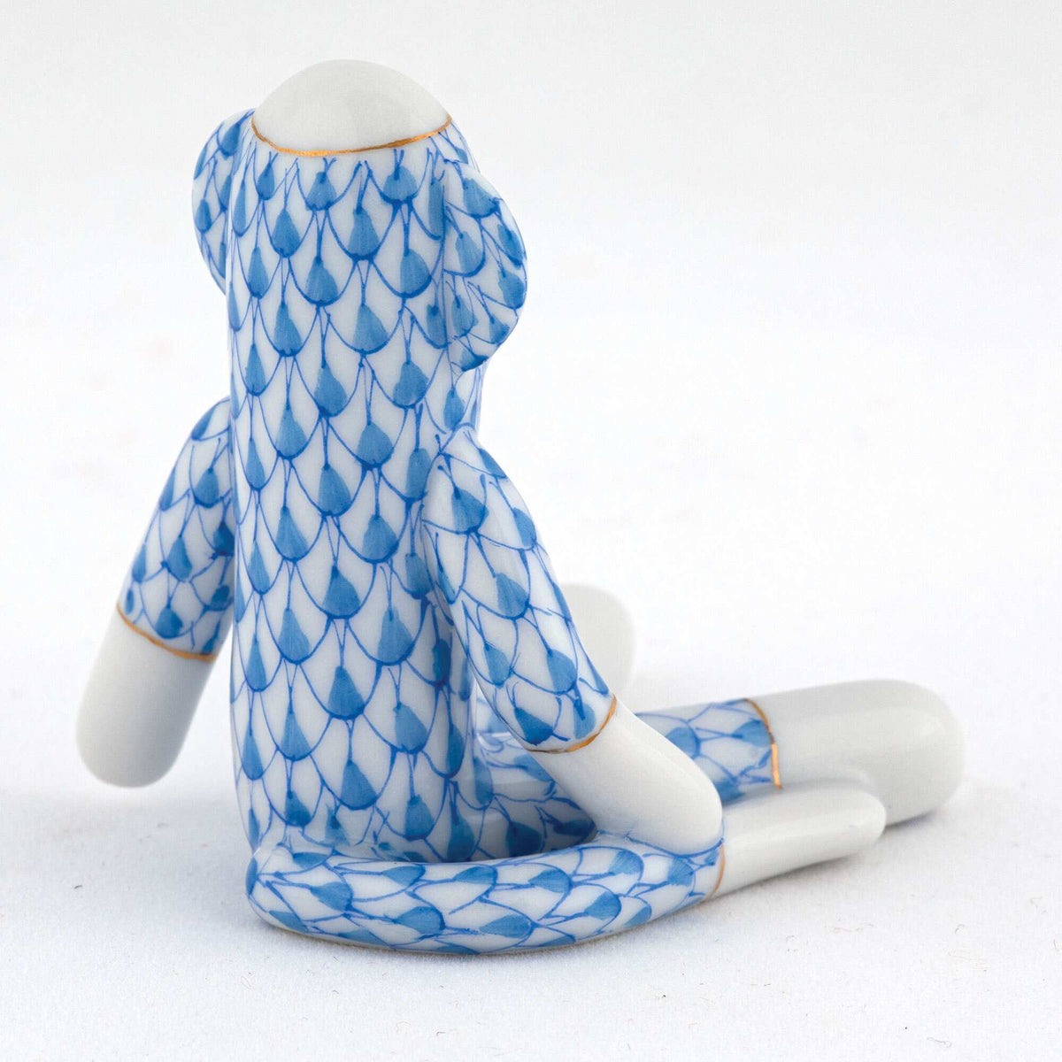 Herend Sock Monkey Figurine – Blue, alternate view