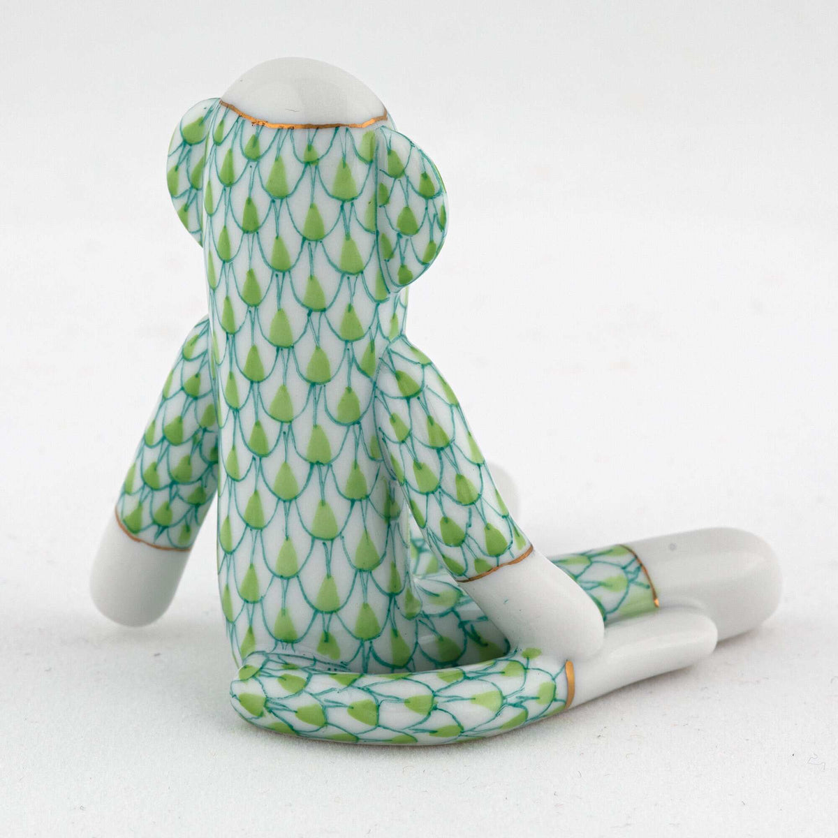 Herend Sock Monkey Figurine – Key Lime, alternate view