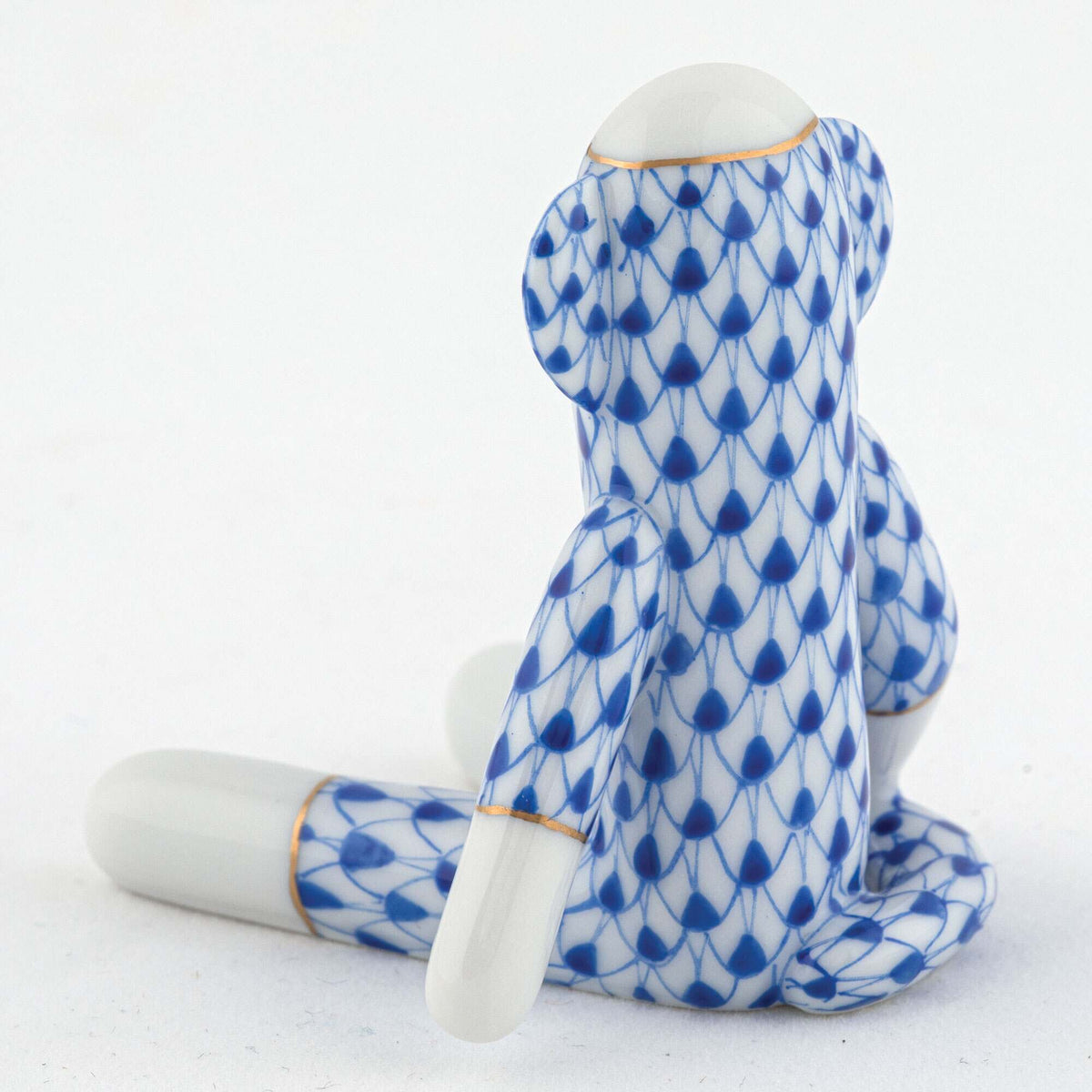 Herend Sock Monkey Figurine – Sapphire, alternate view
