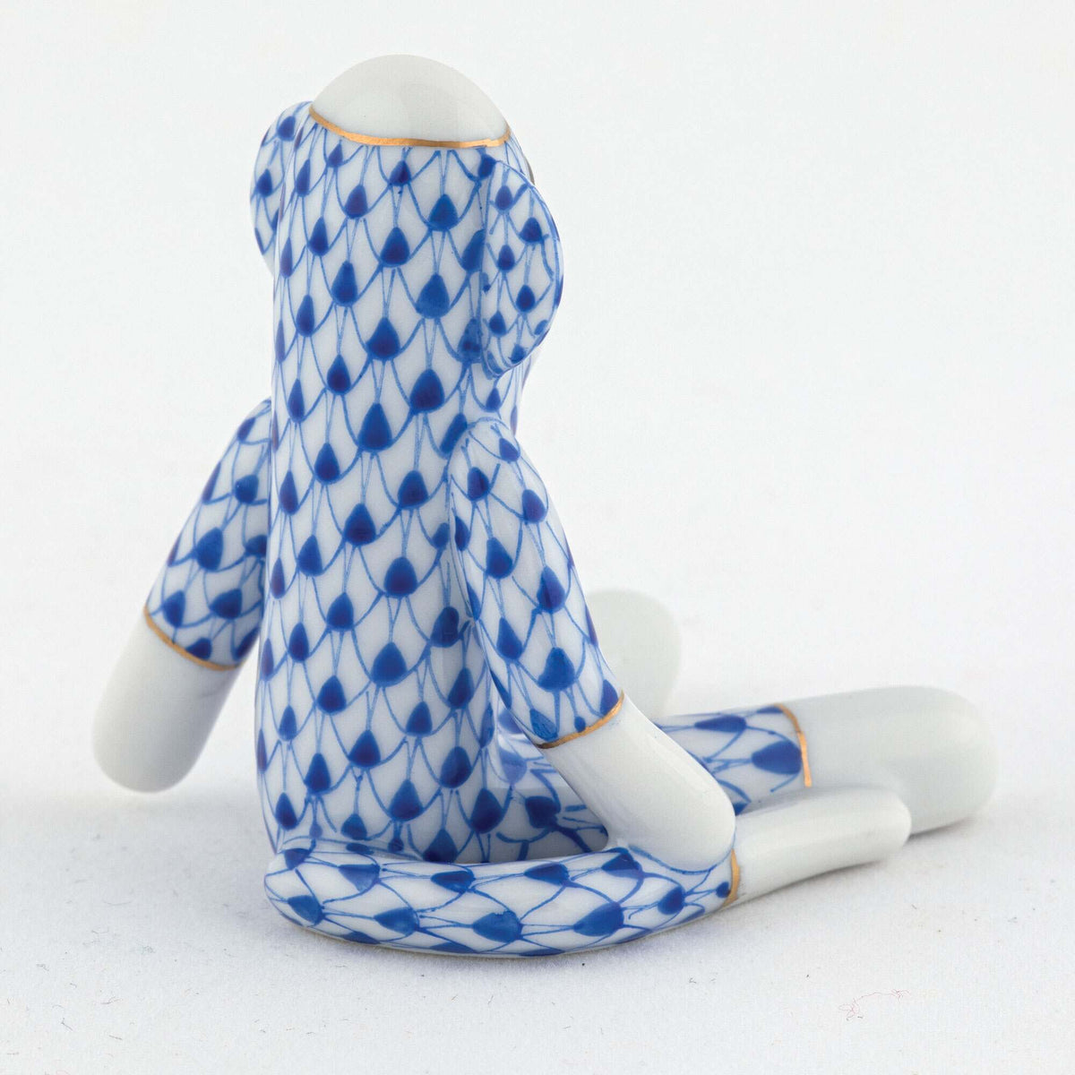 Herend Sock Monkey Figurine – Sapphire, alternate view