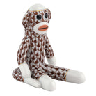 Herend Sock Monkey Figurine porcelain figurine painted in the Chocolate fishnet pattern