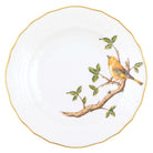 Hand-painted Herend Song Bird Dessert Plate in fine porcelain, 8.25in D,, Motif 4, on a white background
