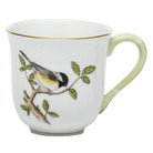Hand-painted Herend Song Bird Mug in fine porcelain, (10 OZ) 3.5in H,, Motif 2, on a white background