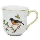 Hand-painted Herend Song Bird Mug in fine porcelain, (10 OZ) 3.5in H,, Motif 3, on a white background