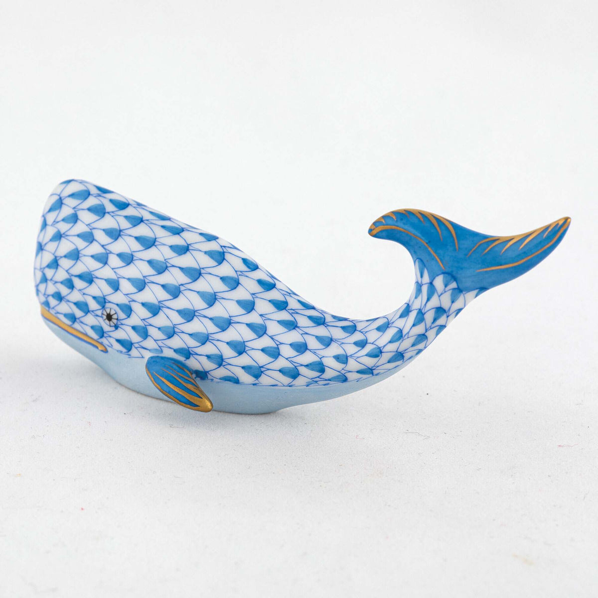 Herend Sperm Whale Figurine – Blue, alternate view