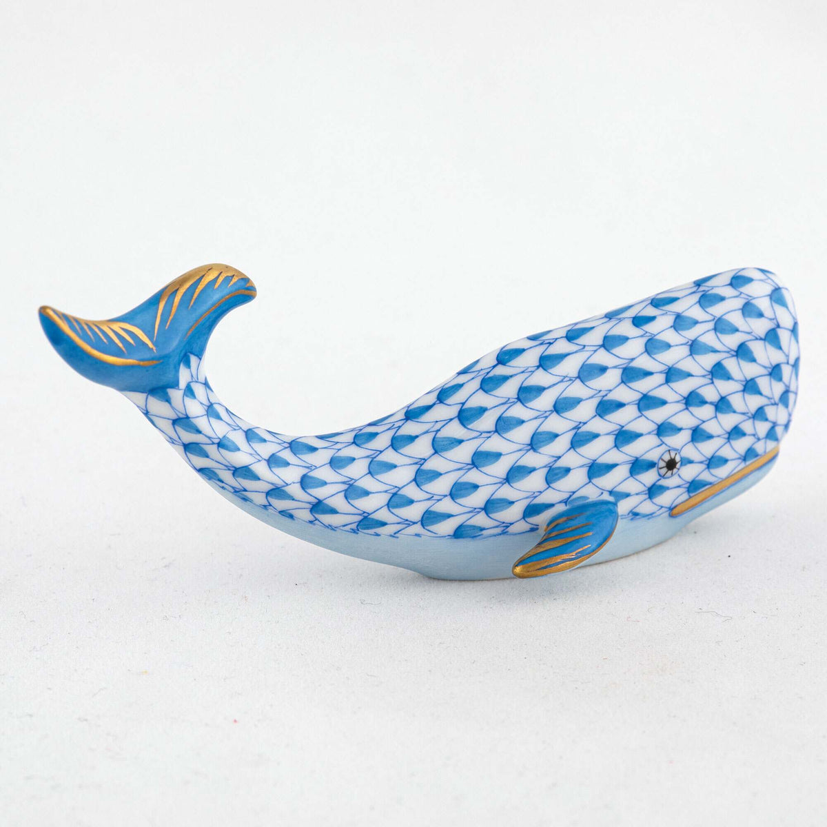 Herend Sperm Whale Figurine – Blue, alternate view