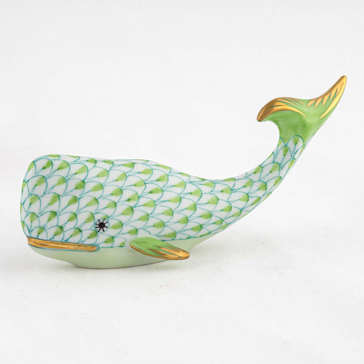 Herend Sperm Whale Figurine – Key Lime, alternate view