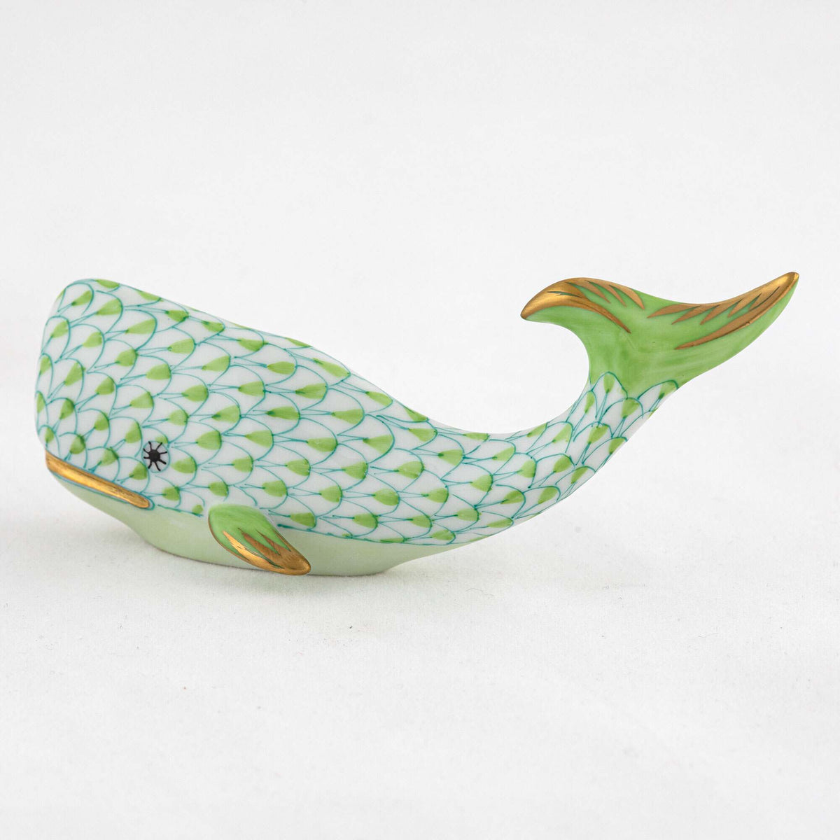 Herend Sperm Whale Figurine – Key Lime, alternate view