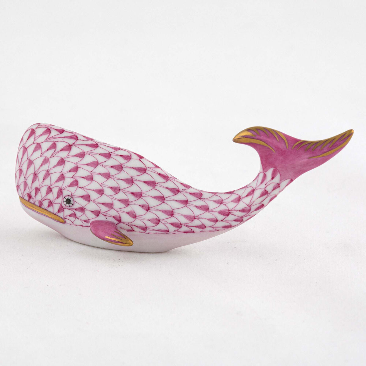 Herend Sperm Whale Figurine – Raspberry, alternate view