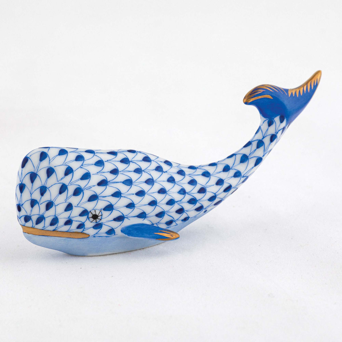 Herend Sperm Whale Figurine – Sapphire, alternate view