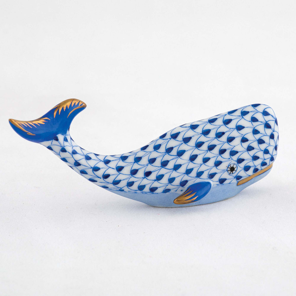 Herend Sperm Whale Figurine – Sapphire, alternate view