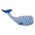 Sapphire fishnet Sperm Whale Figurine figurine, hand-painted Herend porcelain with 24k gold accents