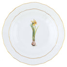 Hand-painted Herend Spring Bulbs Spring Dessert -Daffodil Dessert Plate in fine porcelain, 8.25in D, on a white background