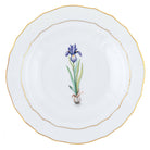 Hand-painted Herend Spring Bulbs Spring Dessert -Iris Dessert Plate in fine porcelain, 8.25in D, on a white background