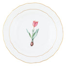 Hand-painted Herend Spring Bulbs Spring Dessert -Tulip Dessert Plate in fine porcelain, 8.25in D, on a white background