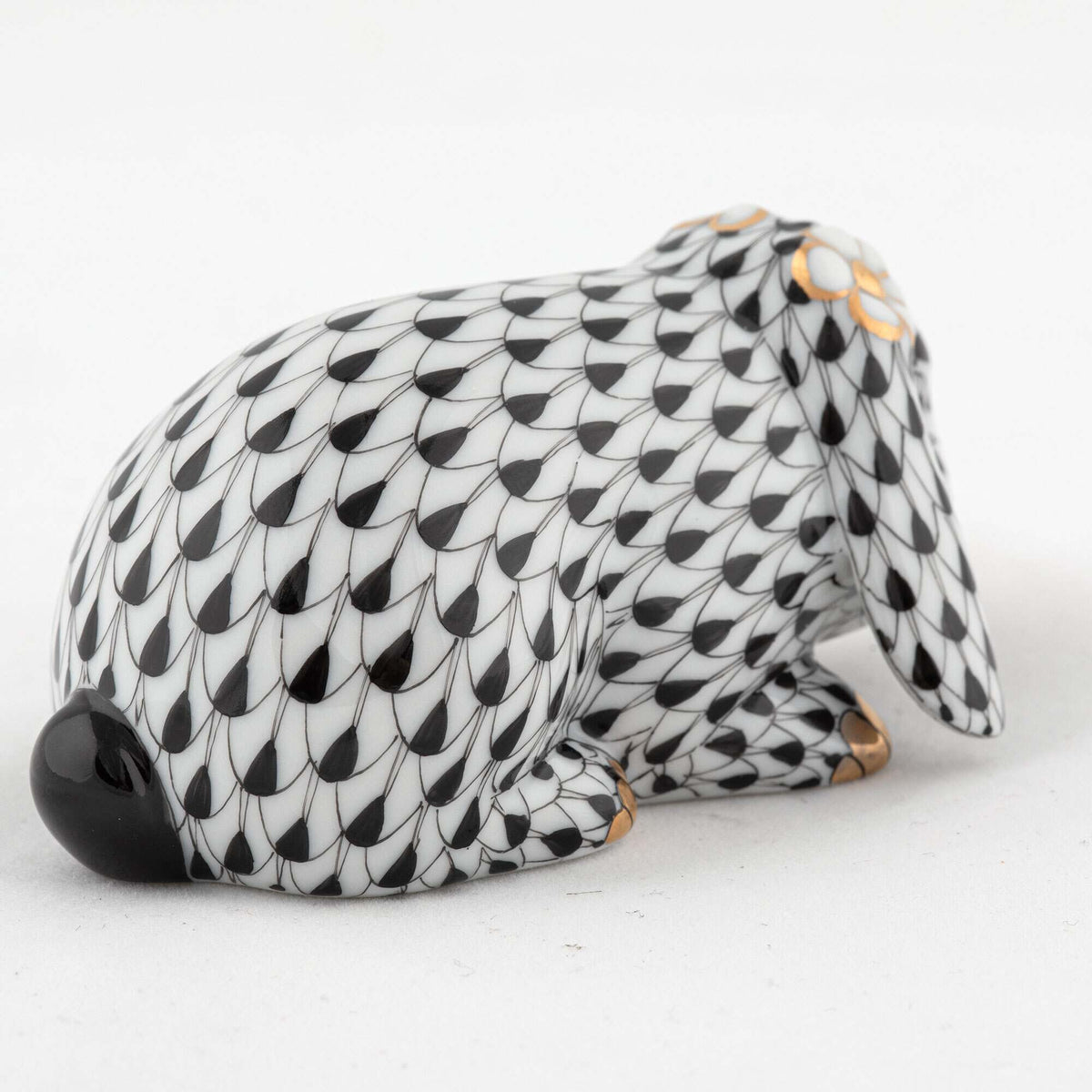 Herend Spring Bunny Figurine – Black, alternate view