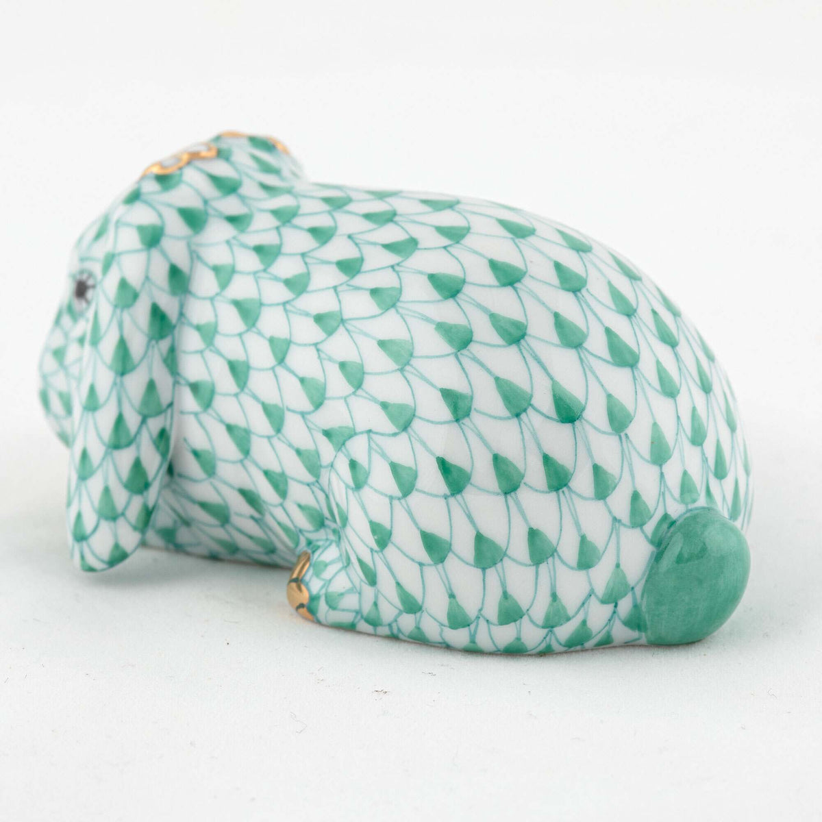 Herend Spring Bunny Figurine – Green, alternate view