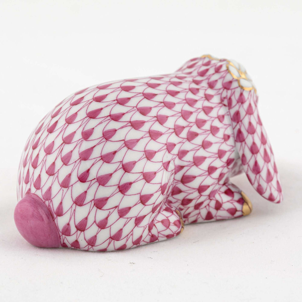 Herend Spring Bunny Figurine – Raspberry, alternate view