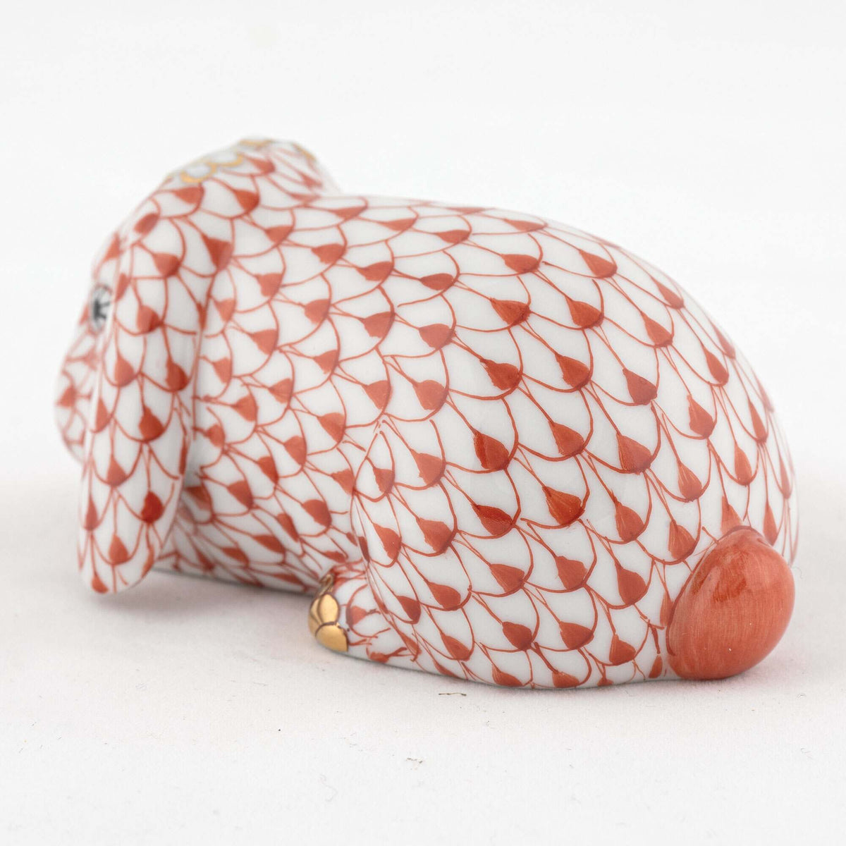 Herend Spring Bunny Figurine – Rust, alternate view