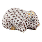 Herend Spring Bunny Figurine porcelain figurine painted in the Chocolate fishnet pattern
