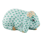 Herend Spring Bunny Figurine porcelain figurine painted in the Green fishnet pattern