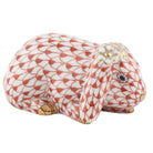 Herend Spring Bunny Figurine porcelain figurine painted in the Rust fishnet pattern