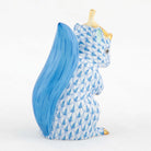 Herend Squirrel with Leaf Figurine – Blue, alternate view