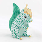 Herend Squirrel with Leaf Figurine – Green, alternate view