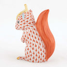 Herend Squirrel with Leaf Figurine – Rust, alternate view