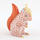 Herend Squirrel with Leaf Figurine – Rust, alternate view