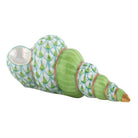 Key Lime fishnet Staircase Shell Figurine figurine, hand-painted Herend porcelain with 24k gold accents