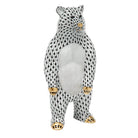 Hand-painted Herend Standing Bear Figurine in fine porcelain, 3.5in L X 8.75in H, on a white background