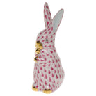 Herend Standing Bunny Figurine porcelain figurine painted in the Raspberry fishnet pattern