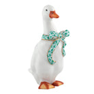 Green fishnet Standing Duck Figurine figurine, hand-painted Herend porcelain with 24k gold accents